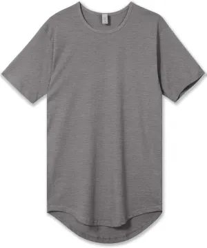 Allsense Men’s Hipster Long T-Shirt – Drop-Cut Curved Hem Tee