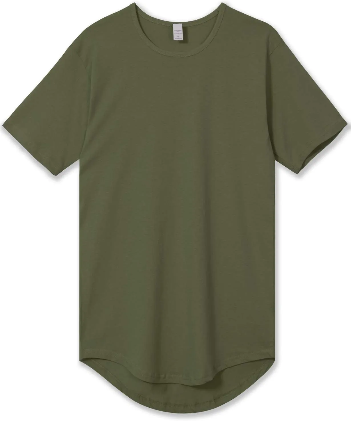 Allsense Men’s Hipster Long T-Shirt – Drop-Cut Curved Hem Tee