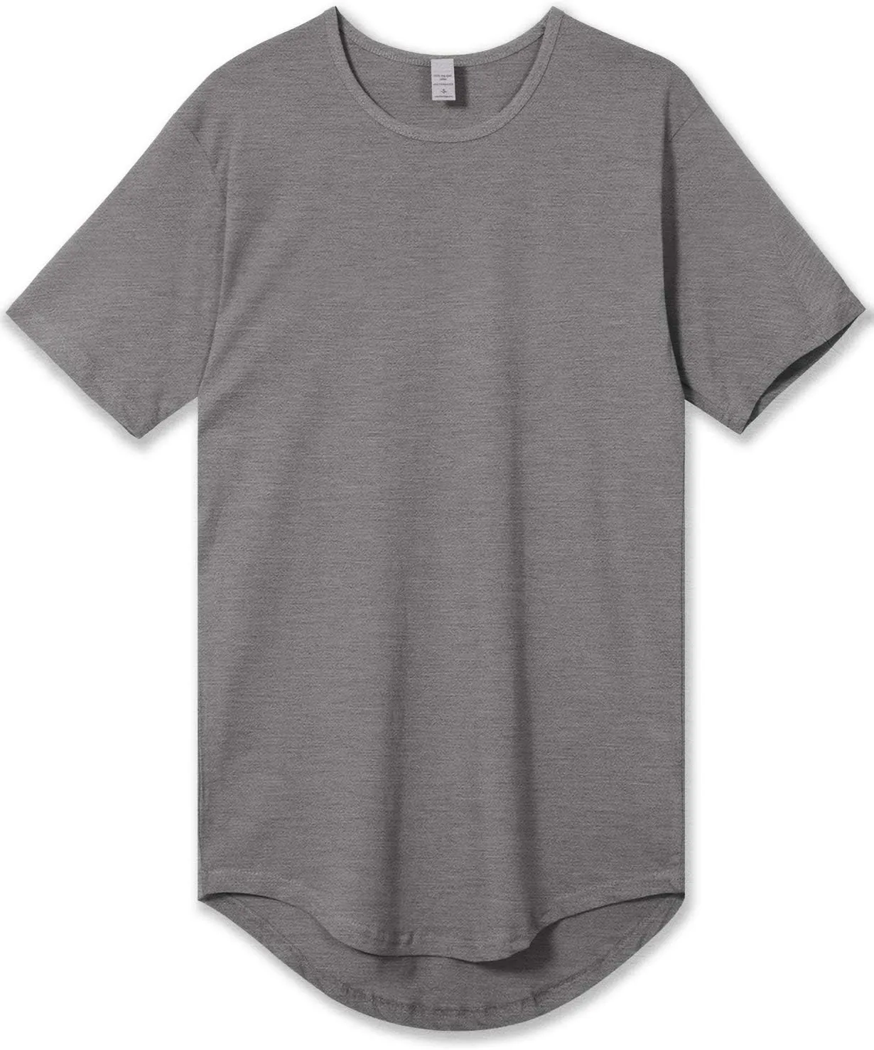 Allsense Men’s Hipster Long T-Shirt – Drop-Cut Curved Hem Tee