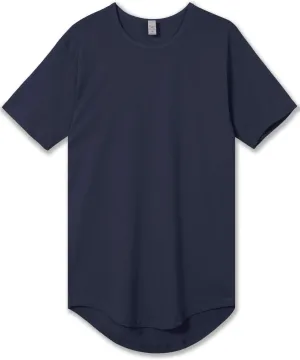 Allsense Men’s Hipster Long T-Shirt – Drop-Cut Curved Hem Tee