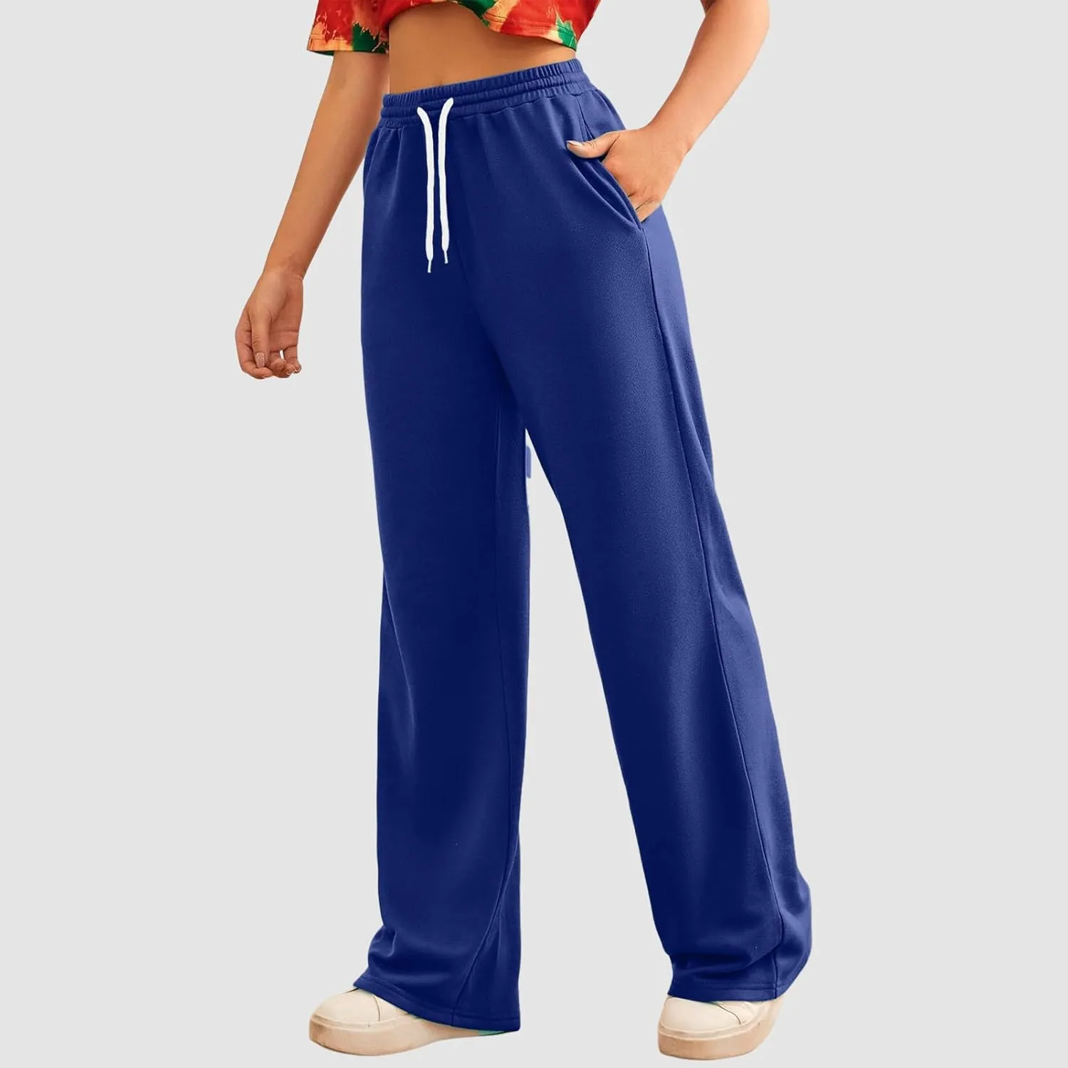 Baggy Tall Wide Legged Sweatpants for Women Fleece Lined 2024 Loose Wide Leg Joggers Casual Yoga Cozy Open Bottom