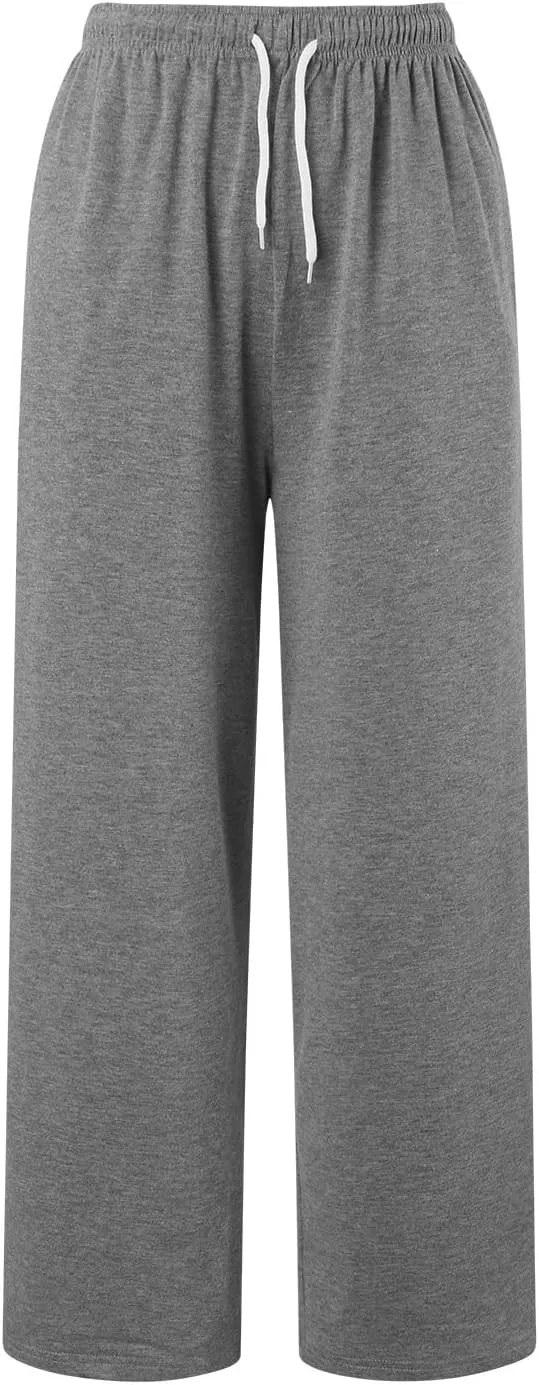 Baggy Tall Wide Legged Sweatpants for Women Fleece Lined 2024 Loose Wide Leg Joggers Casual Yoga Cozy Open Bottom