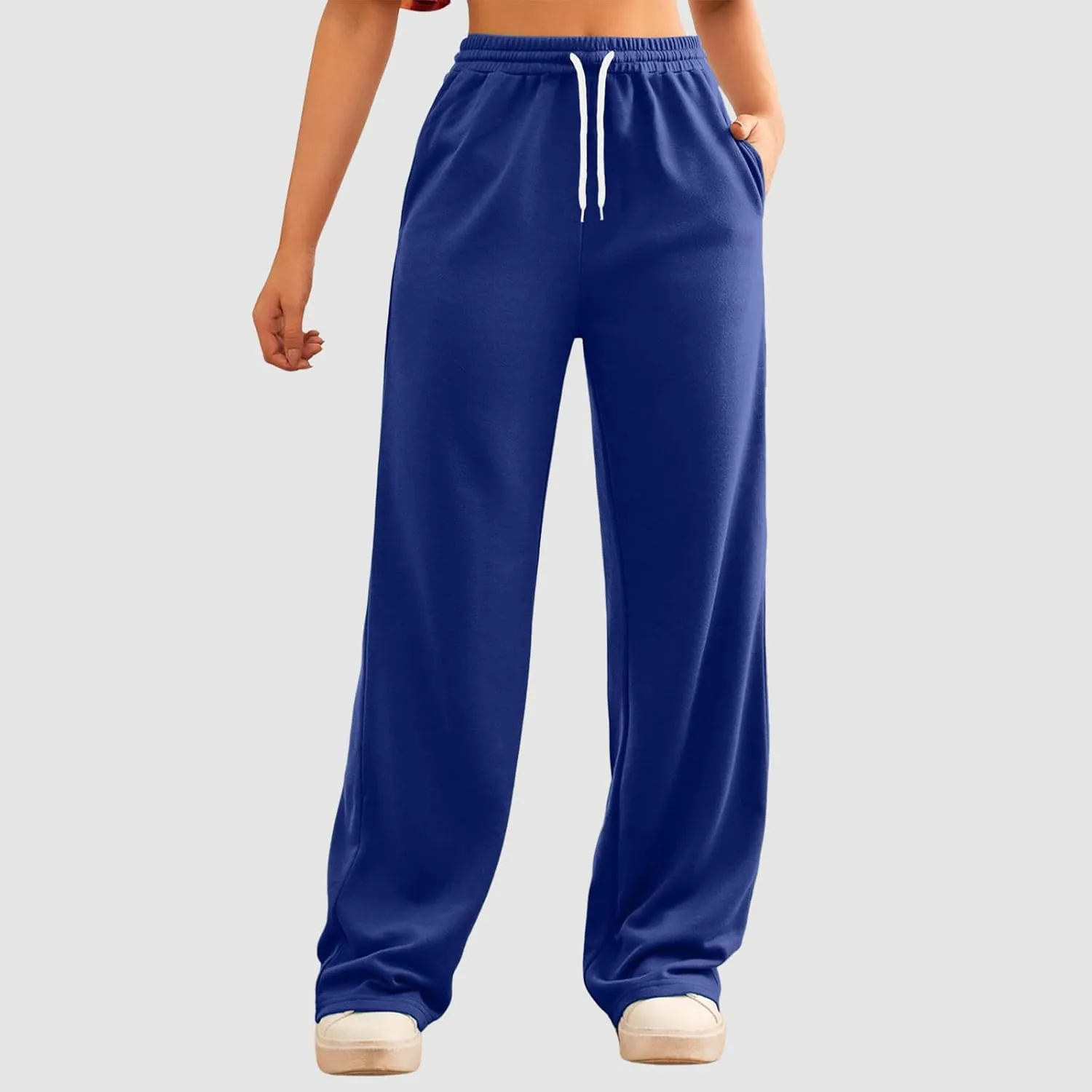 Baggy Tall Wide Legged Sweatpants for Women Fleece Lined 2024 Loose Wide Leg Joggers Casual Yoga Cozy Open Bottom