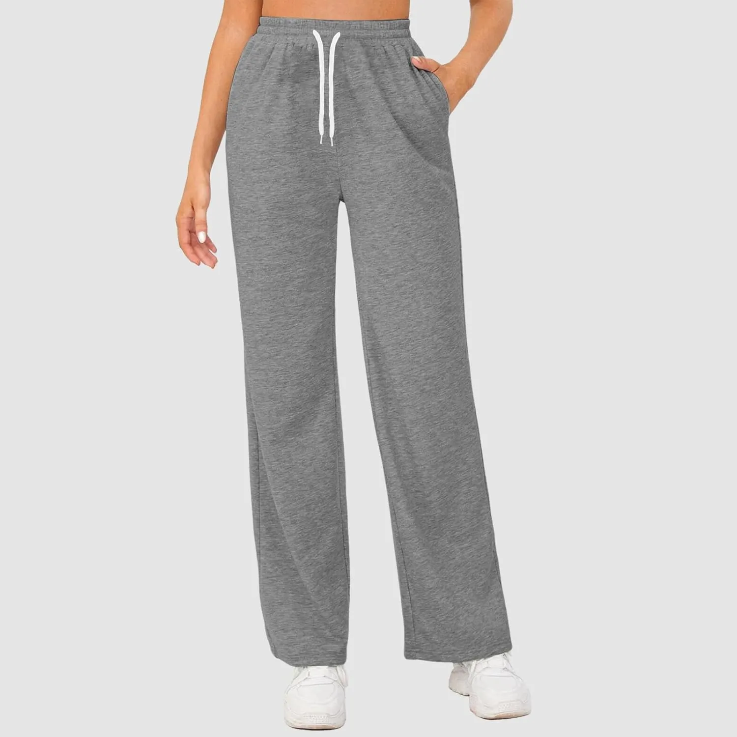 Baggy Tall Wide Legged Sweatpants for Women Fleece Lined 2024 Loose Wide Leg Joggers Casual Yoga Cozy Open Bottom