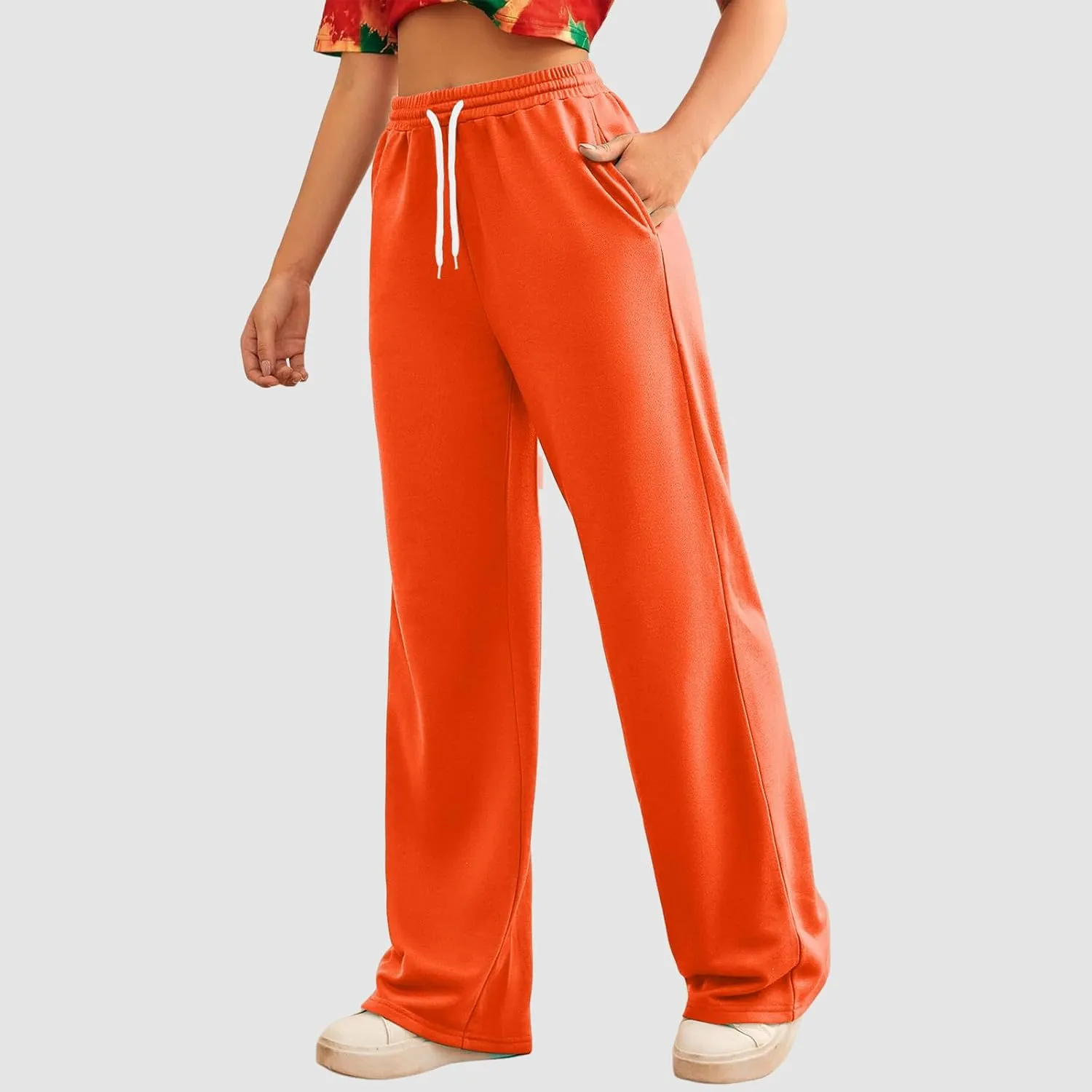 Baggy Tall Wide Legged Sweatpants for Women Fleece Lined 2024 Loose Wide Leg Joggers Casual Yoga Cozy Open Bottom
