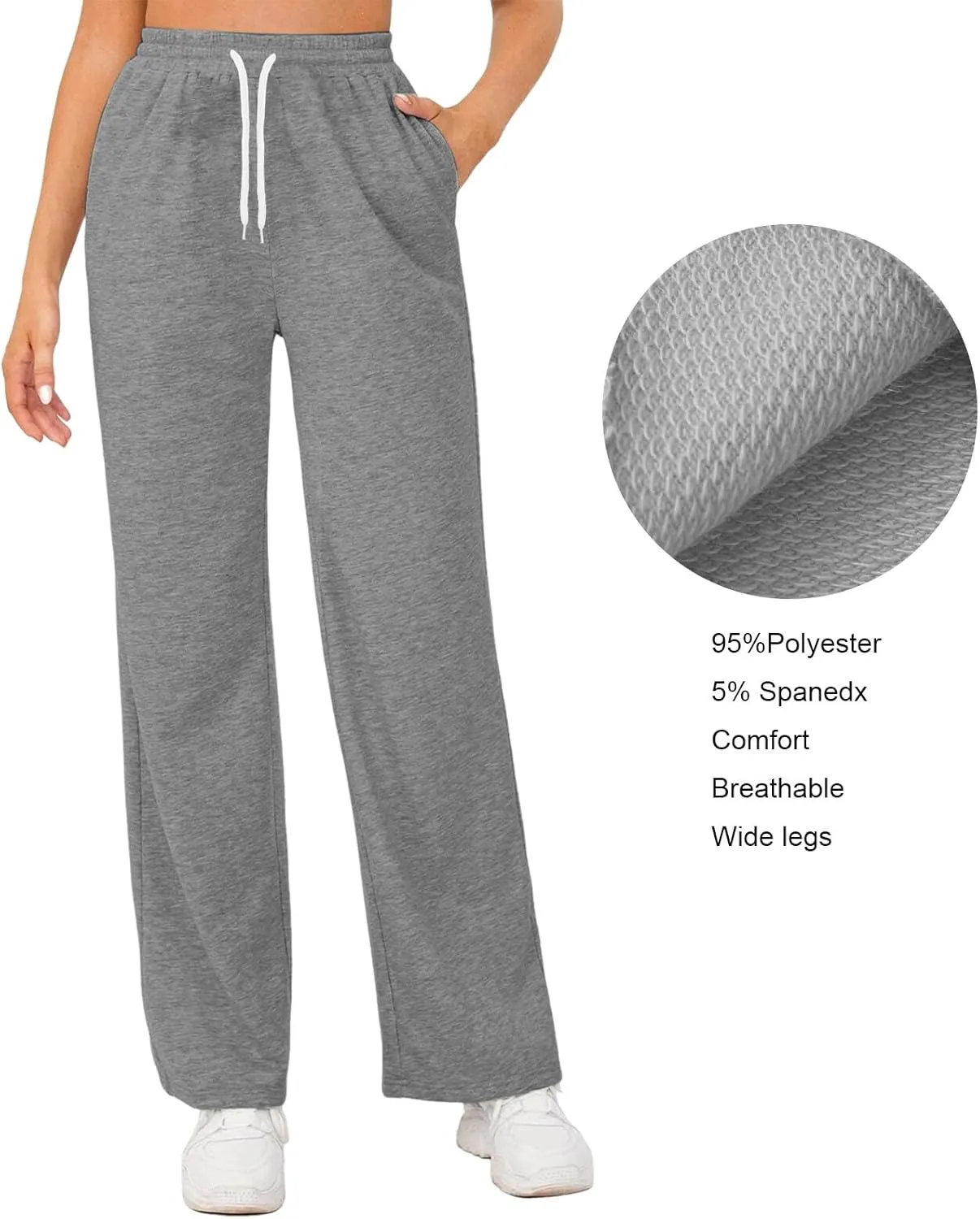 Baggy Tall Wide Legged Sweatpants for Women Fleece Lined 2024 Loose Wide Leg Joggers Casual Yoga Cozy Open Bottom