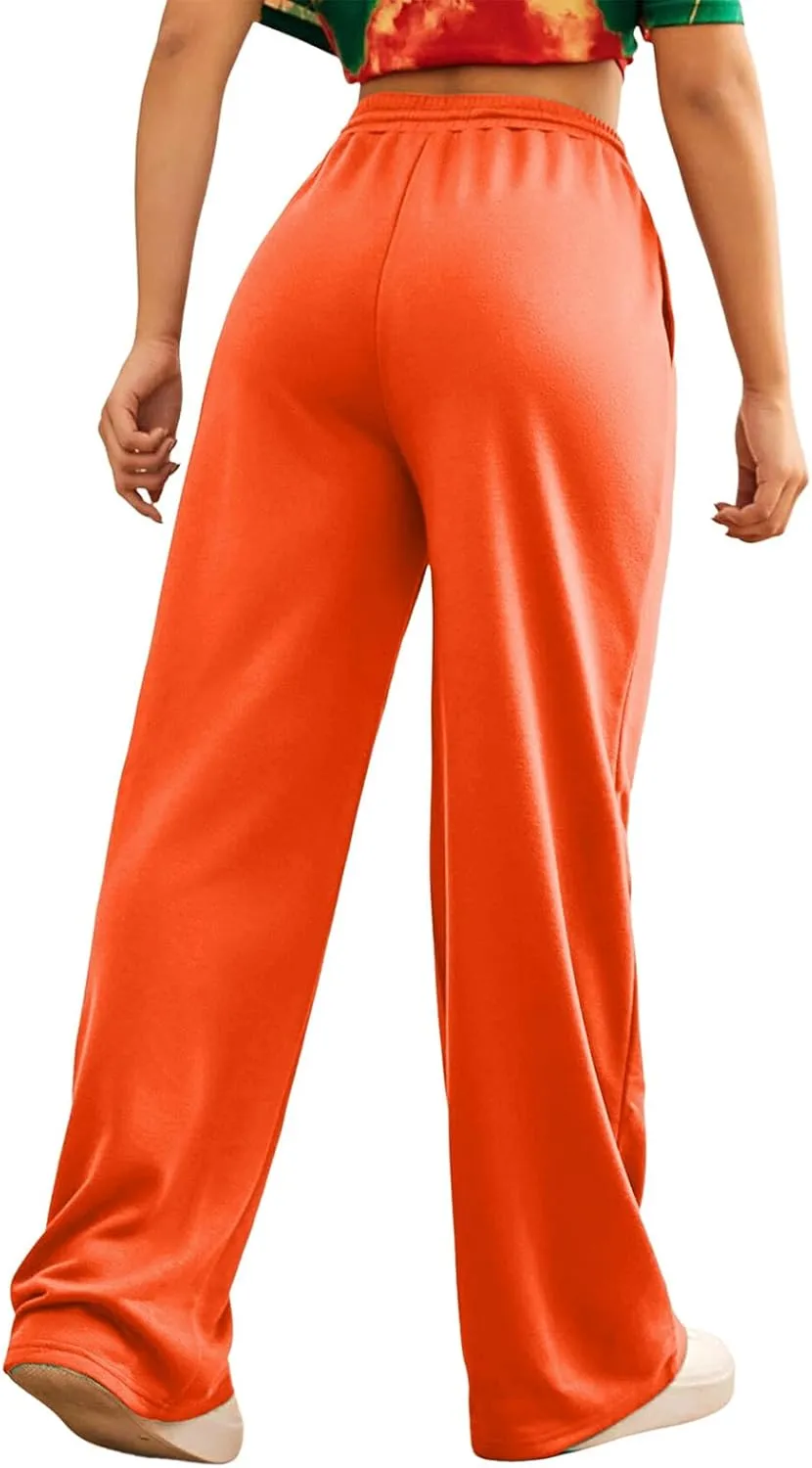 Baggy Tall Wide Legged Sweatpants for Women Fleece Lined 2024 Loose Wide Leg Joggers Casual Yoga Cozy Open Bottom