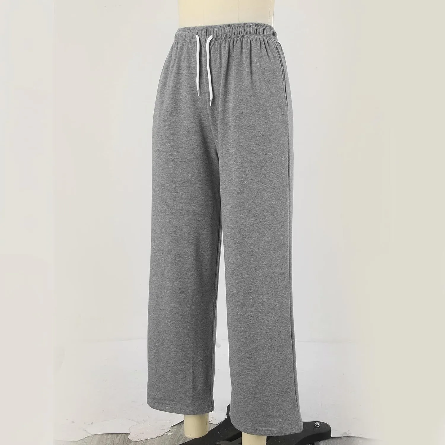 Baggy Tall Wide Legged Sweatpants for Women Fleece Lined 2024 Loose Wide Leg Joggers Casual Yoga Cozy Open Bottom