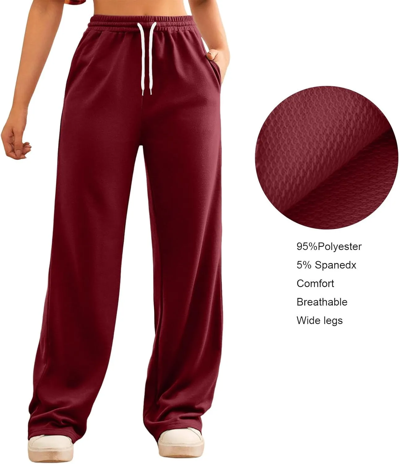 Baggy Tall Wide Legged Sweatpants for Women Fleece Lined 2024 Loose Wide Leg Joggers Casual Yoga Cozy Open Bottom