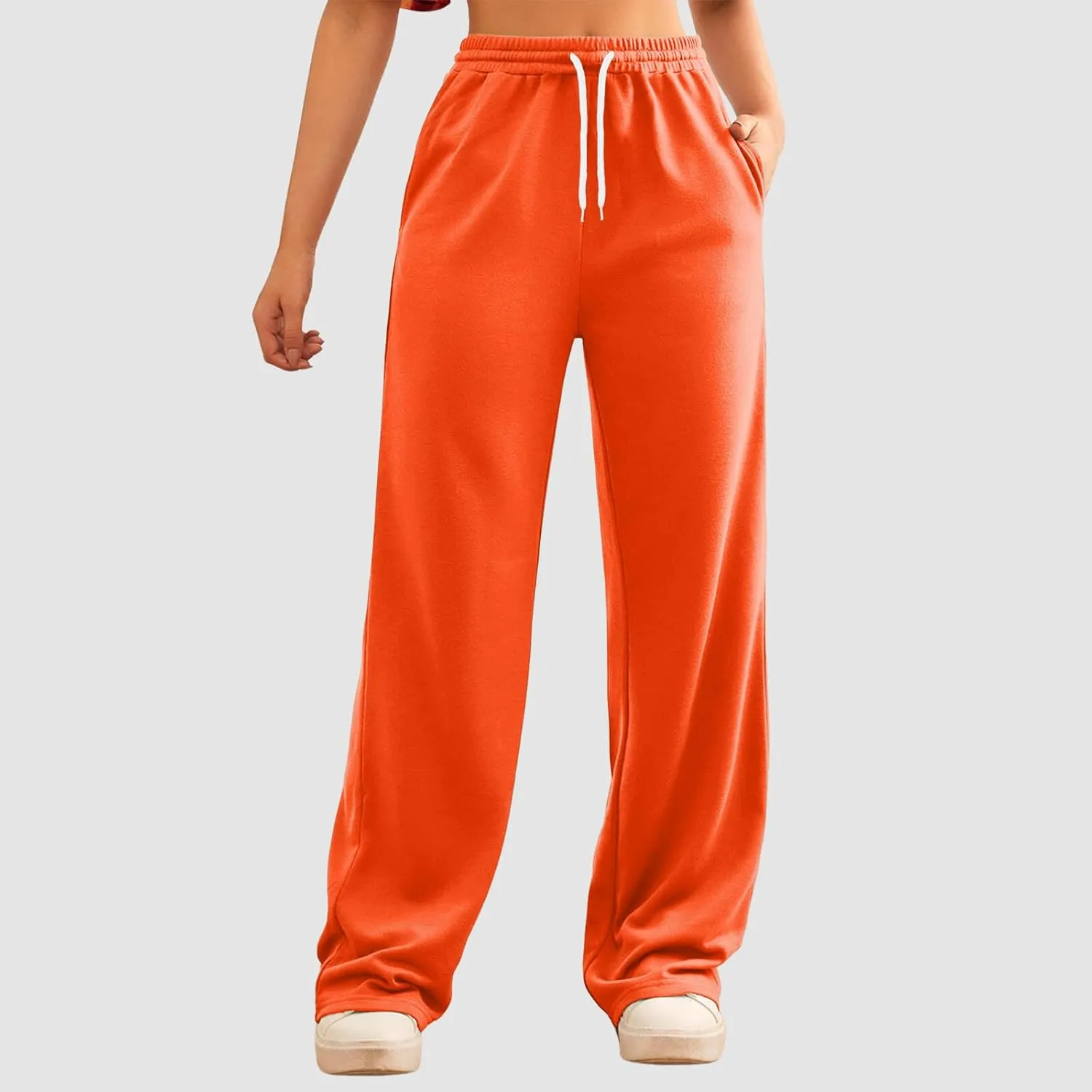 Baggy Tall Wide Legged Sweatpants for Women Fleece Lined 2024 Loose Wide Leg Joggers Casual Yoga Cozy Open Bottom