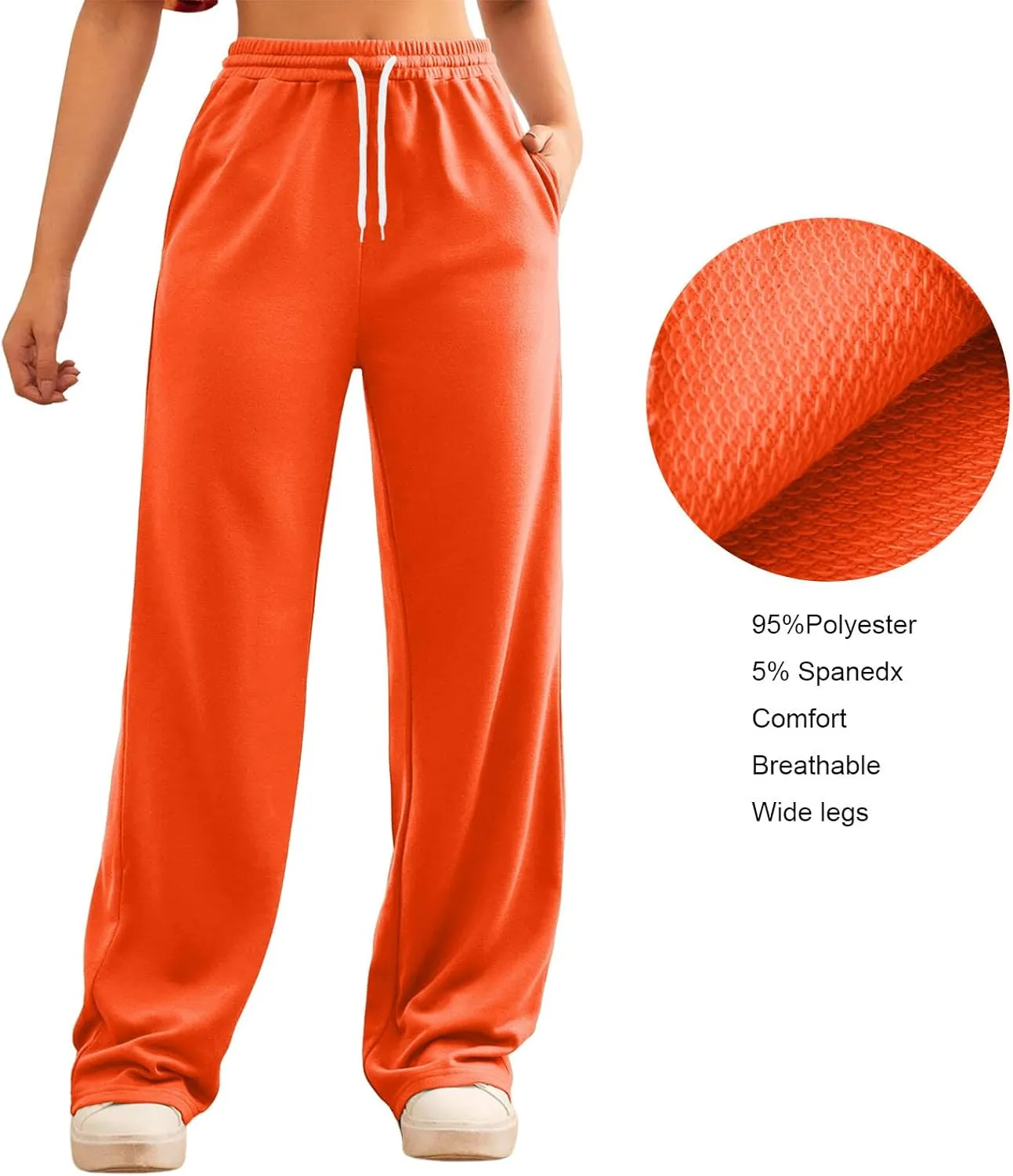 Baggy Tall Wide Legged Sweatpants for Women Fleece Lined 2024 Loose Wide Leg Joggers Casual Yoga Cozy Open Bottom