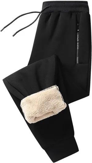 BIFUTON Fleece Lined Pants Men,Winter Pants for Men Cold Weather Athletic Joggers Pants Warm Thick Sweatpants with Pockets
