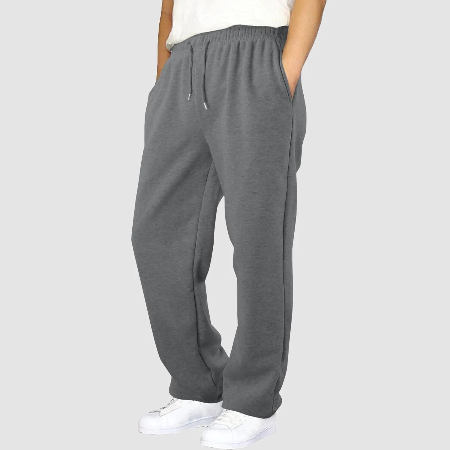 Black Cargo Pants Men Mens Oversized Cargo Pants Casual Drawstring Joggers Work Solid Color Sweatpants with Multi Pocket