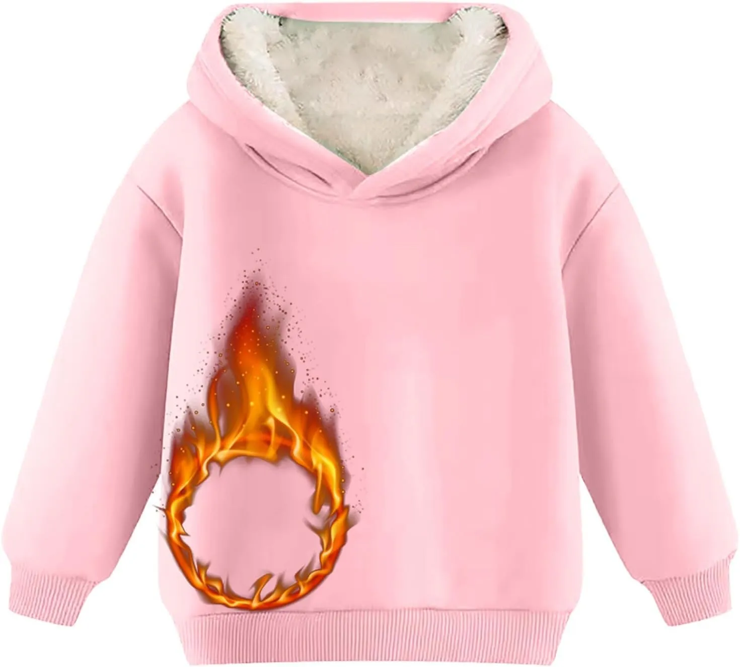Boys Girls Fleece Pullover Tops Hooded Sweatshirt Solid Sherp Hoodie for Teen Girl Winter Outwear Jacket Coat