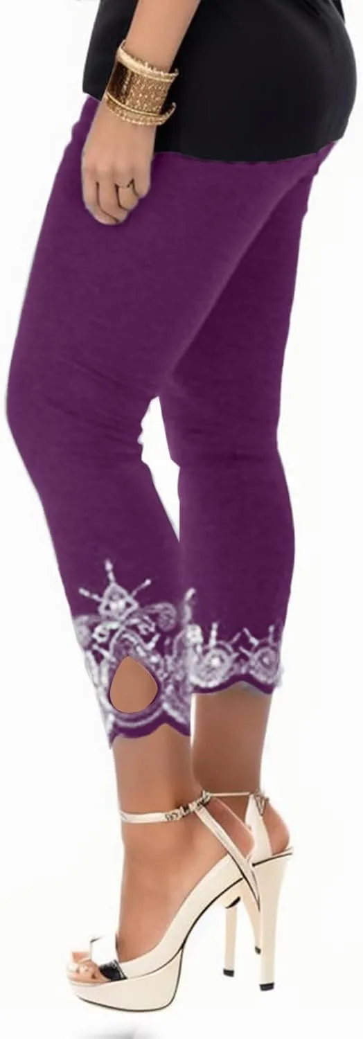 Butt Lift Capri Bottom High Waisted Leggings for Women High Rise Scrunch Butt Sports Tights Tummy Control Exercise