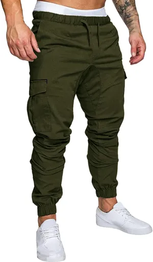 Cargo Pants for Men Relaxed Fit Mens Cargo Pants Sweatpants with Zipper Pockets Workout Cycling Gym Pants Men Joggers