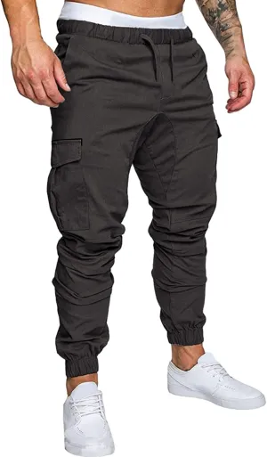 Cargo Pants for Men Relaxed Fit Mens Cargo Pants Sweatpants with Zipper Pockets Workout Cycling Gym Pants Men Joggers