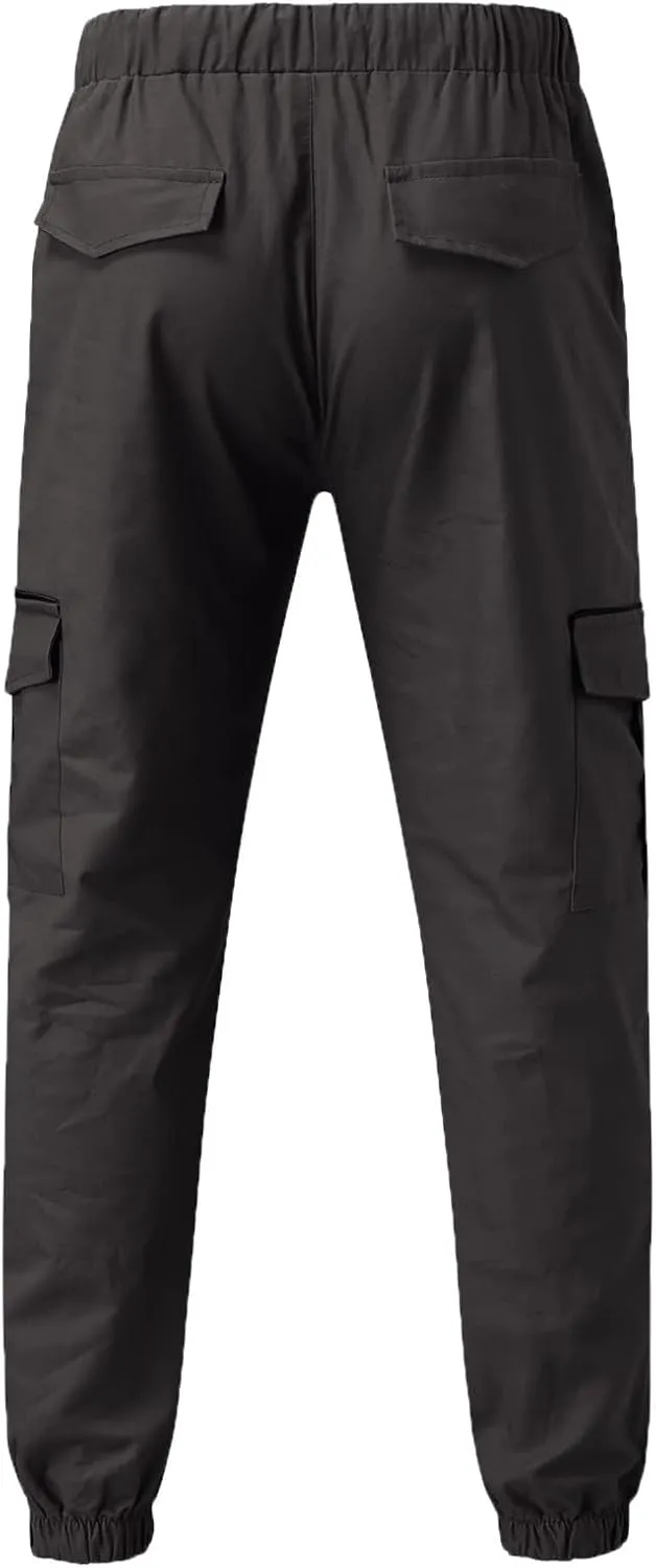 Cargo Pants for Men Relaxed Fit Mens Cargo Pants Sweatpants with Zipper Pockets Workout Cycling Gym Pants Men Joggers