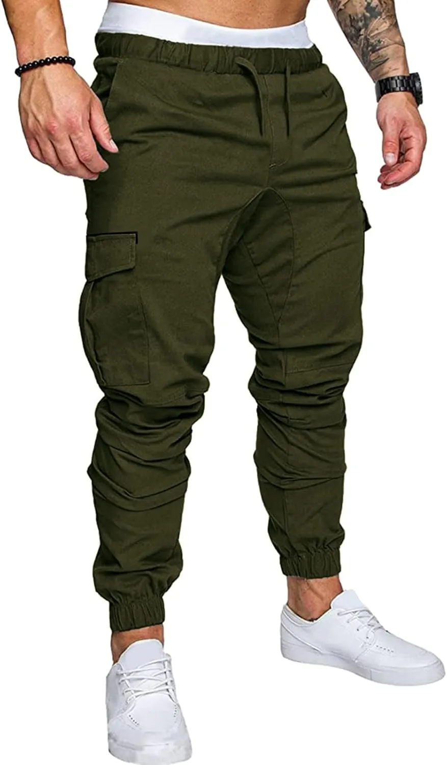 Cargo Pants for Men Relaxed Fit Mens Cargo Pants Sweatpants with Zipper Pockets Workout Cycling Gym Pants Men Joggers