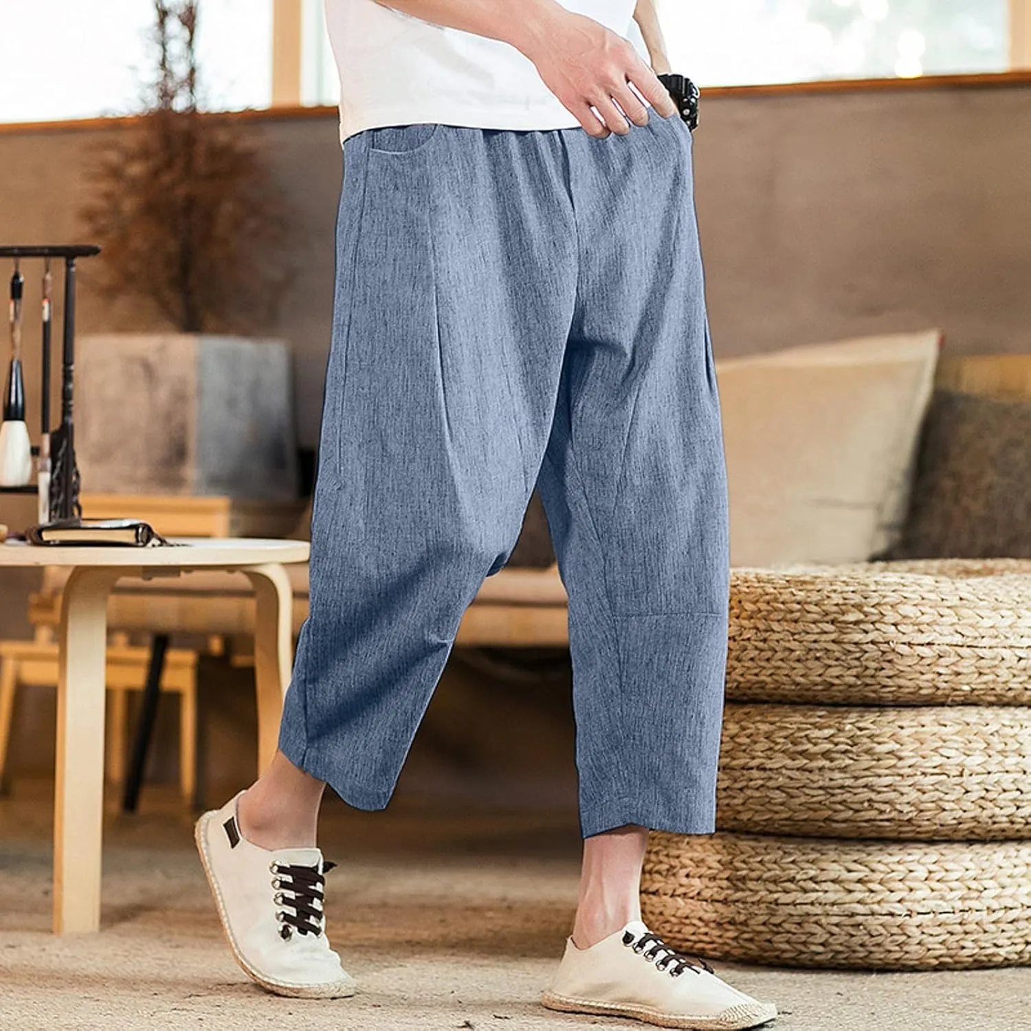 Cargo Sweatpants for Men Mens Lounge Pants Men's Cotton Multi-Pockets Work Pants Tactical Outdoor Military Army Cargo