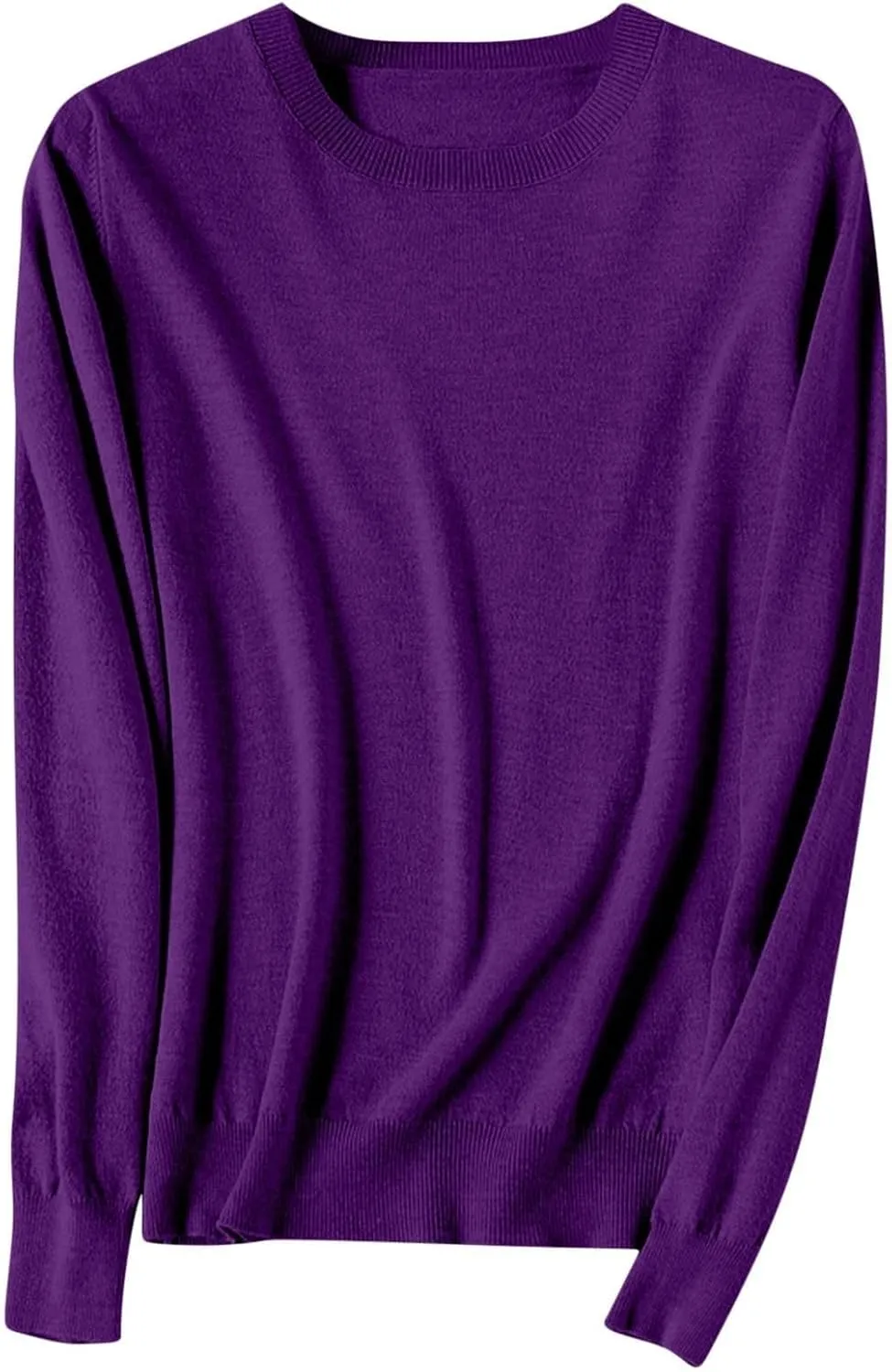Cashmere Sweaters for Women Long Sleeve Crew Neck Loose Pullover Tops Warm Cozy Lightweight Wool Knit Sweater