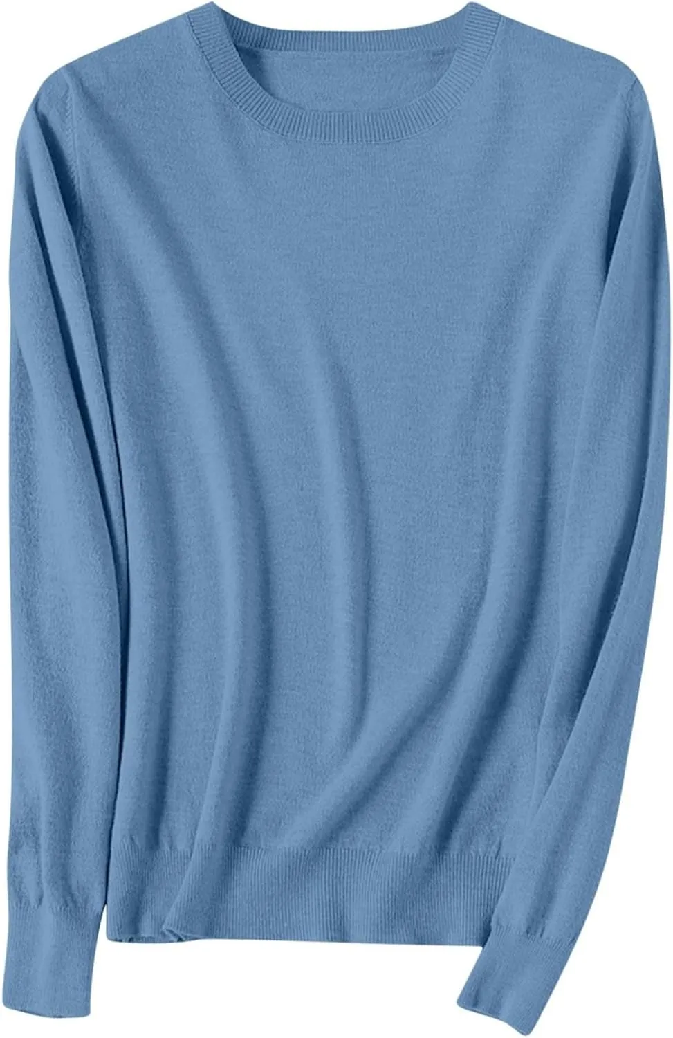 Cashmere Sweaters for Women Long Sleeve Crew Neck Loose Pullover Tops Warm Cozy Lightweight Wool Knit Sweater