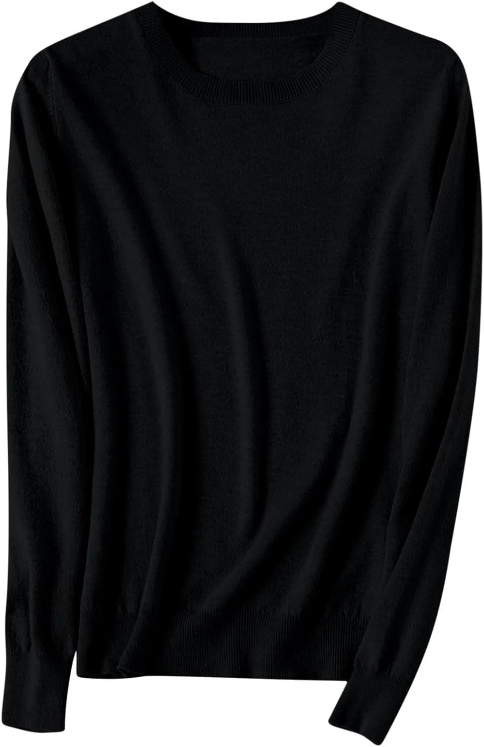 Cashmere Sweaters for Women Long Sleeve Crew Neck Loose Pullover Tops Warm Cozy Lightweight Wool Knit Sweater