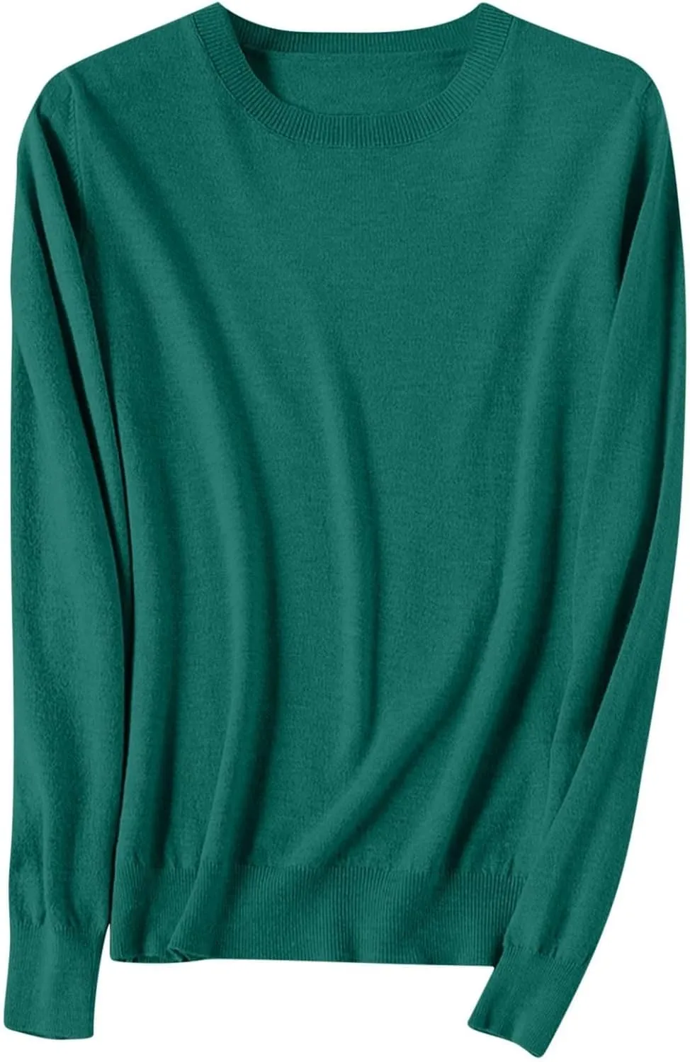 Cashmere Sweaters for Women Long Sleeve Crew Neck Loose Pullover Tops Warm Cozy Lightweight Wool Knit Sweater