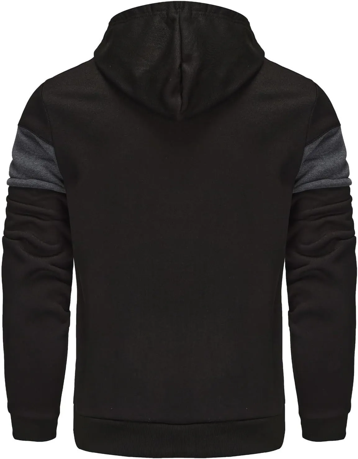 Casual Full Zip Hoodies for Men Long Sleeve Drawstring Hooded Jackets Color Block Workout Sweatshirt Top with Pockets
