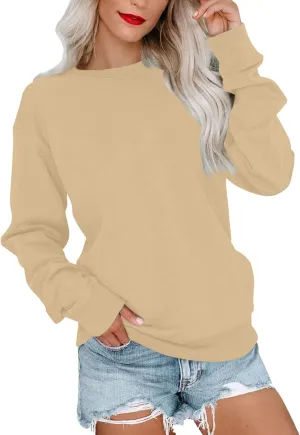 Cute Fall Sweatshirts For Women Crew Neck Lightweight Pullover Gradient Color Oversized Sweatshirt Trendy Sweaters