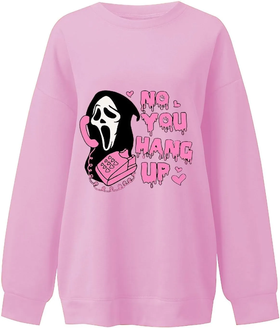 Cute Ghost Halloween Sweatshirts Women Funny Pumpkin Graphic Sweatshirt Spooky Season Party Tops Fall Sweater