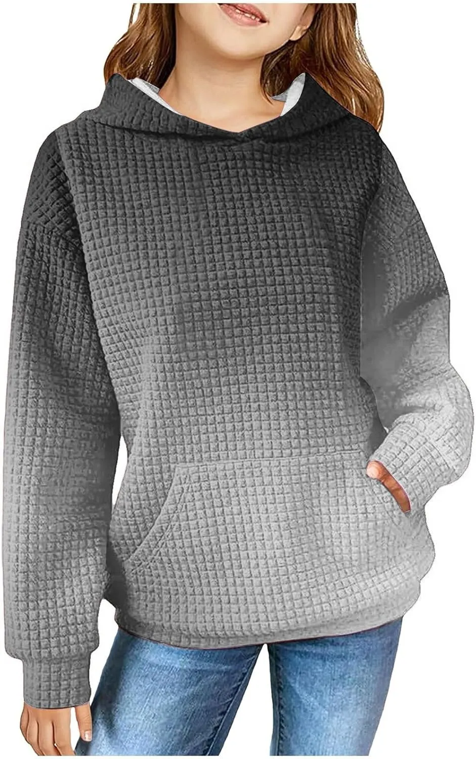 Cute Hoodies for Teen Girls Trendy Preppy Hooded Sweatshirts Kids Tie Dye Gradient Y2K Oversized Hoodie Pullover Tops