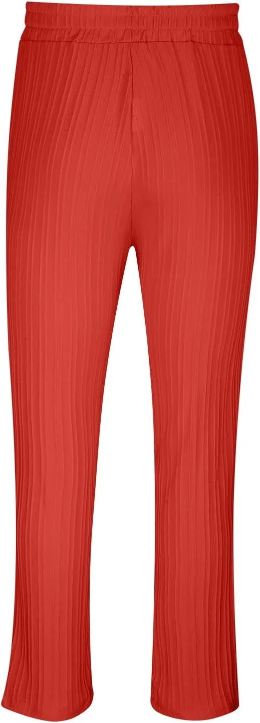 Dademeo Stripe Cotton Linen Pants for Men Comfy Breathable Casual Elastic Waist Straight Leg Pocket Business Pencil Trousers