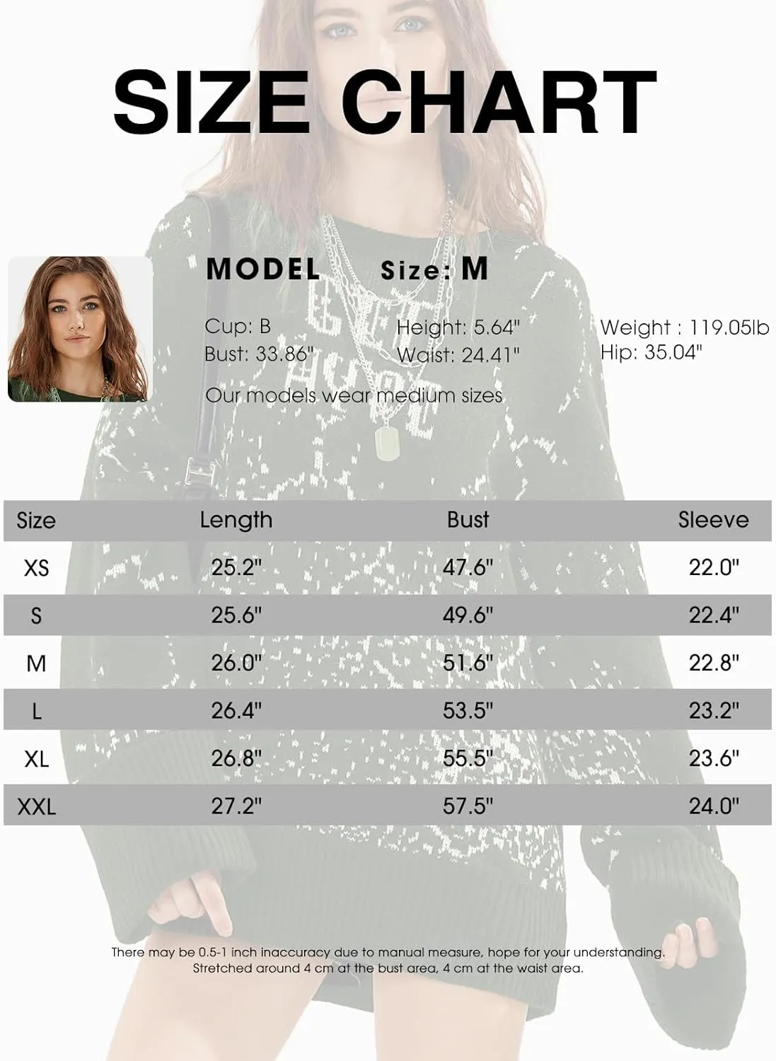 EXLURA Womens 2024 Oversized Graphic Leopard Print Long Sleeve Sweaters Chunky Knit Pullover Tops Fall Winter Y2K Sweater
