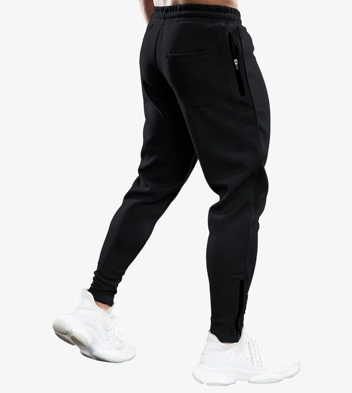 Fioboc Mens Joggers Weekend Performance Zip Ankle Jogger Athletic Sweatpants with Zipper Pockets Athletic Pant