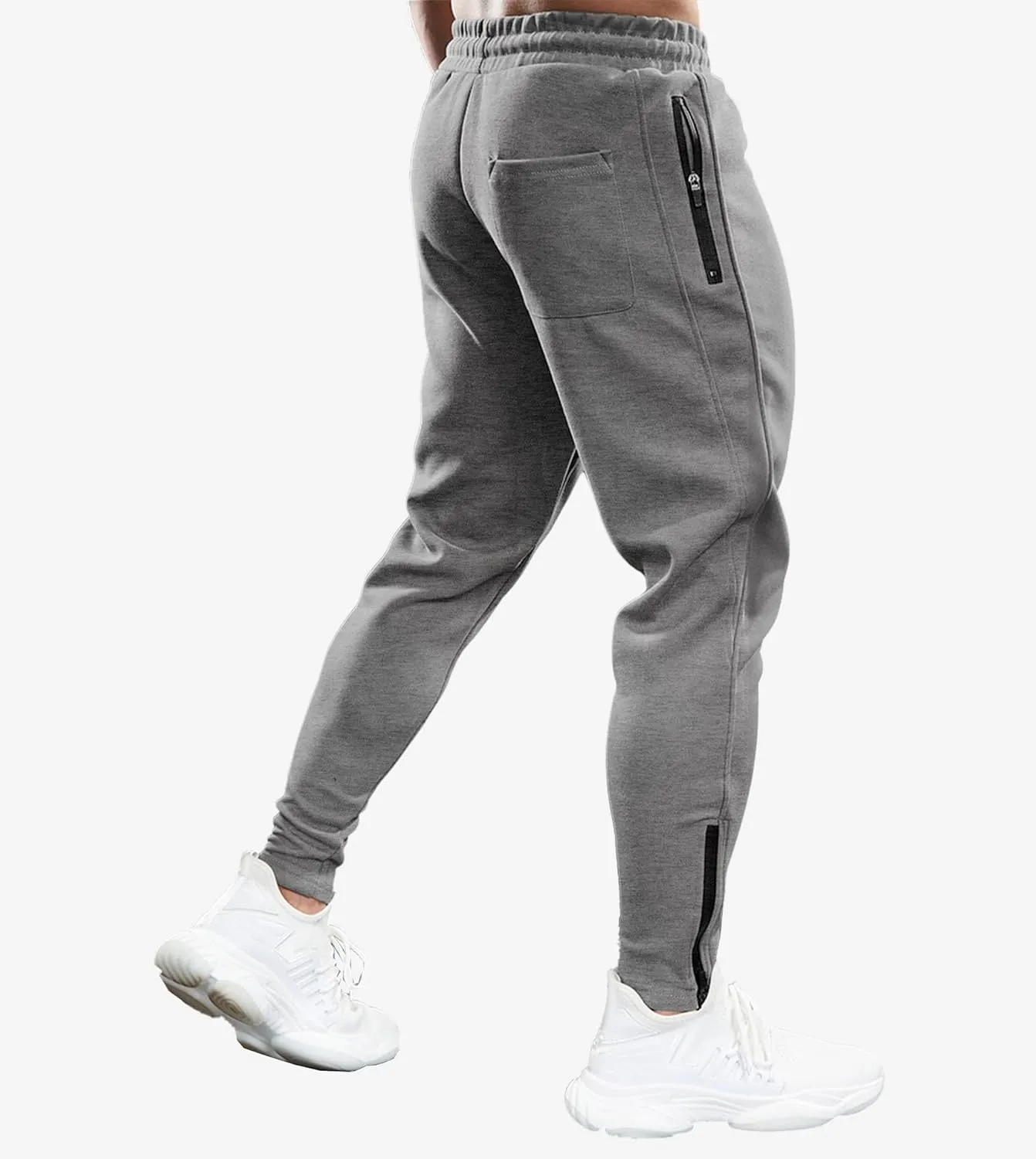 Fioboc Mens Joggers Weekend Performance Zip Ankle Jogger Athletic Sweatpants with Zipper Pockets Athletic Pant
