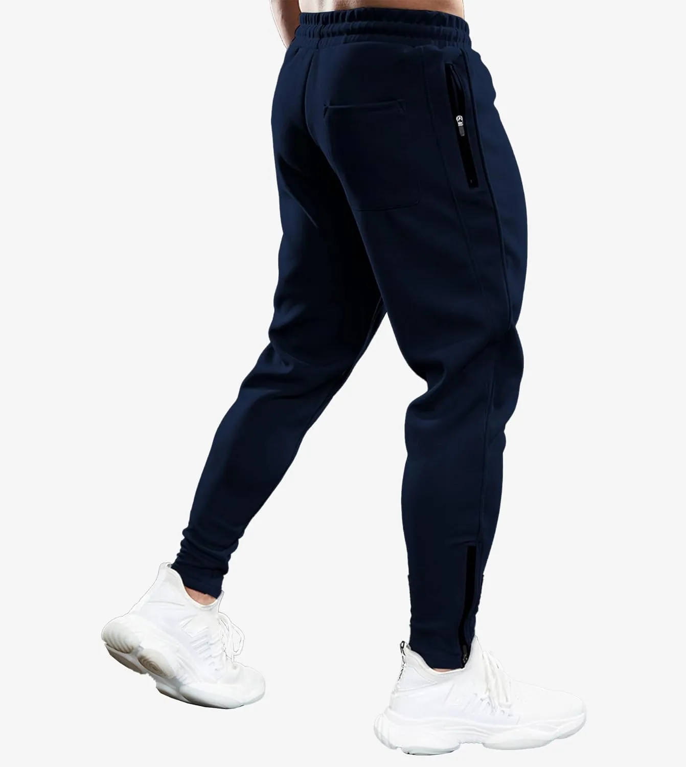 Fioboc Mens Joggers Weekend Performance Zip Ankle Jogger Athletic Sweatpants with Zipper Pockets Athletic Pant