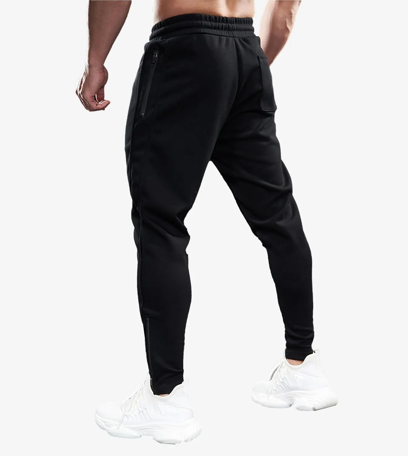Fioboc Mens Joggers Weekend Performance Zip Ankle Jogger Athletic Sweatpants with Zipper Pockets Athletic Pant