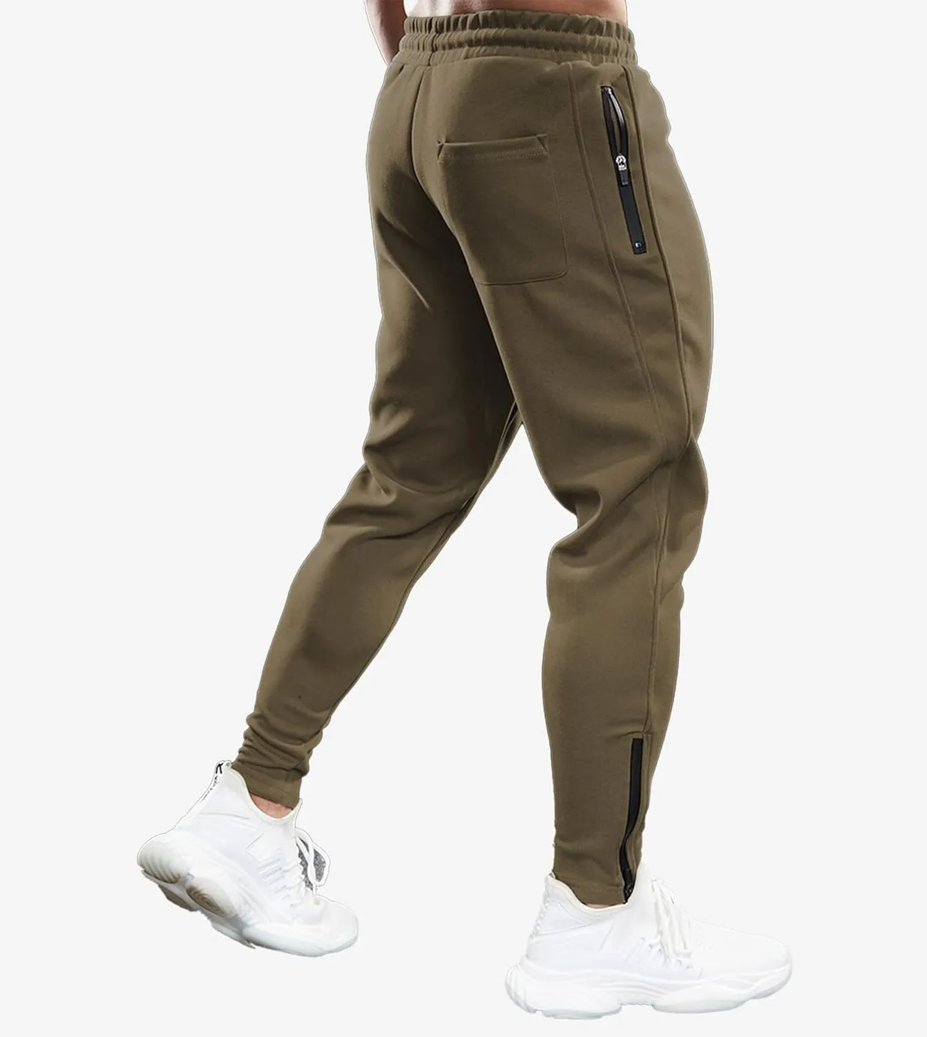 Fioboc Mens Joggers Weekend Performance Zip Ankle Jogger Athletic Sweatpants with Zipper Pockets Athletic Pant