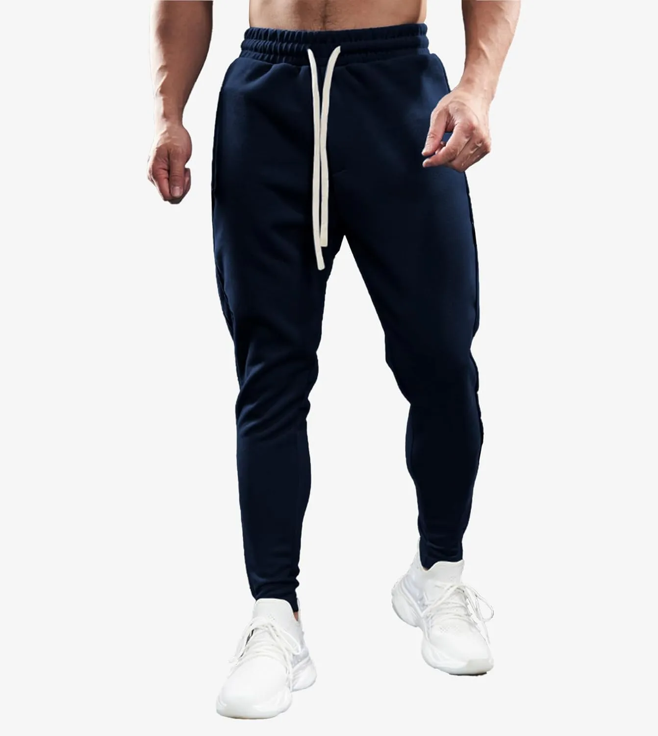 Fioboc Mens Joggers Weekend Performance Zip Ankle Jogger Athletic Sweatpants with Zipper Pockets Athletic Pant
