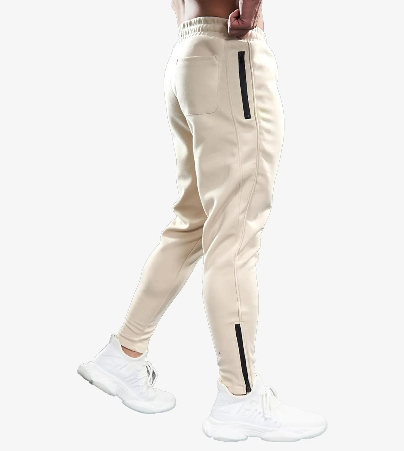 Fioboc Mens Joggers Weekend Performance Zip Ankle Jogger Athletic Sweatpants with Zipper Pockets Athletic Pant