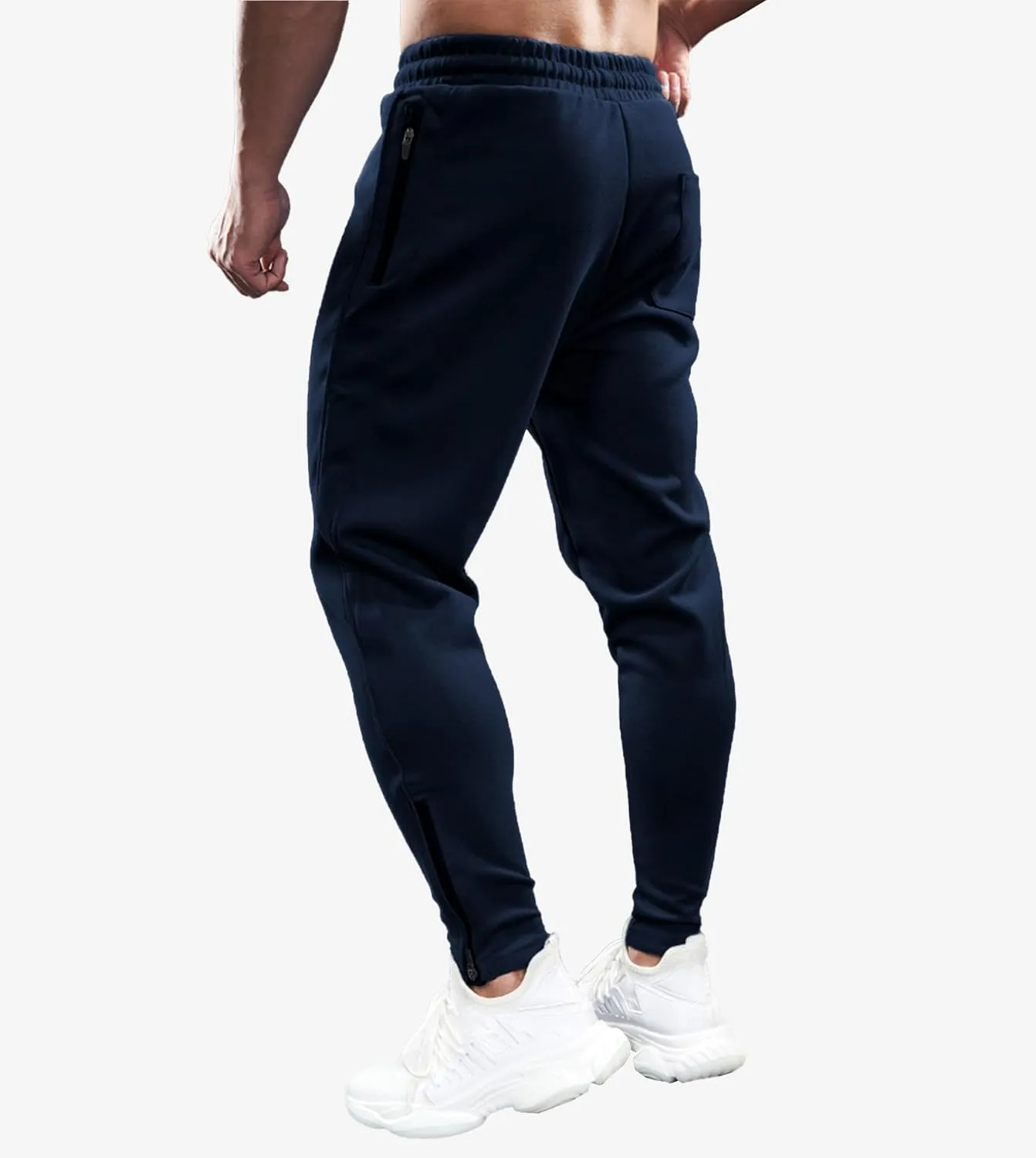 Fioboc Mens Joggers Weekend Performance Zip Ankle Jogger Athletic Sweatpants with Zipper Pockets Athletic Pant