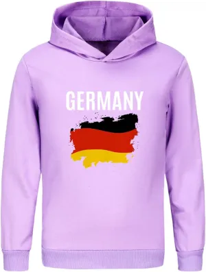German Boys Girls Hoodies Long Sleeve Germany Flag Pullover Sweatshirt Kids Basic Athletic Top Blouse Letter Tops