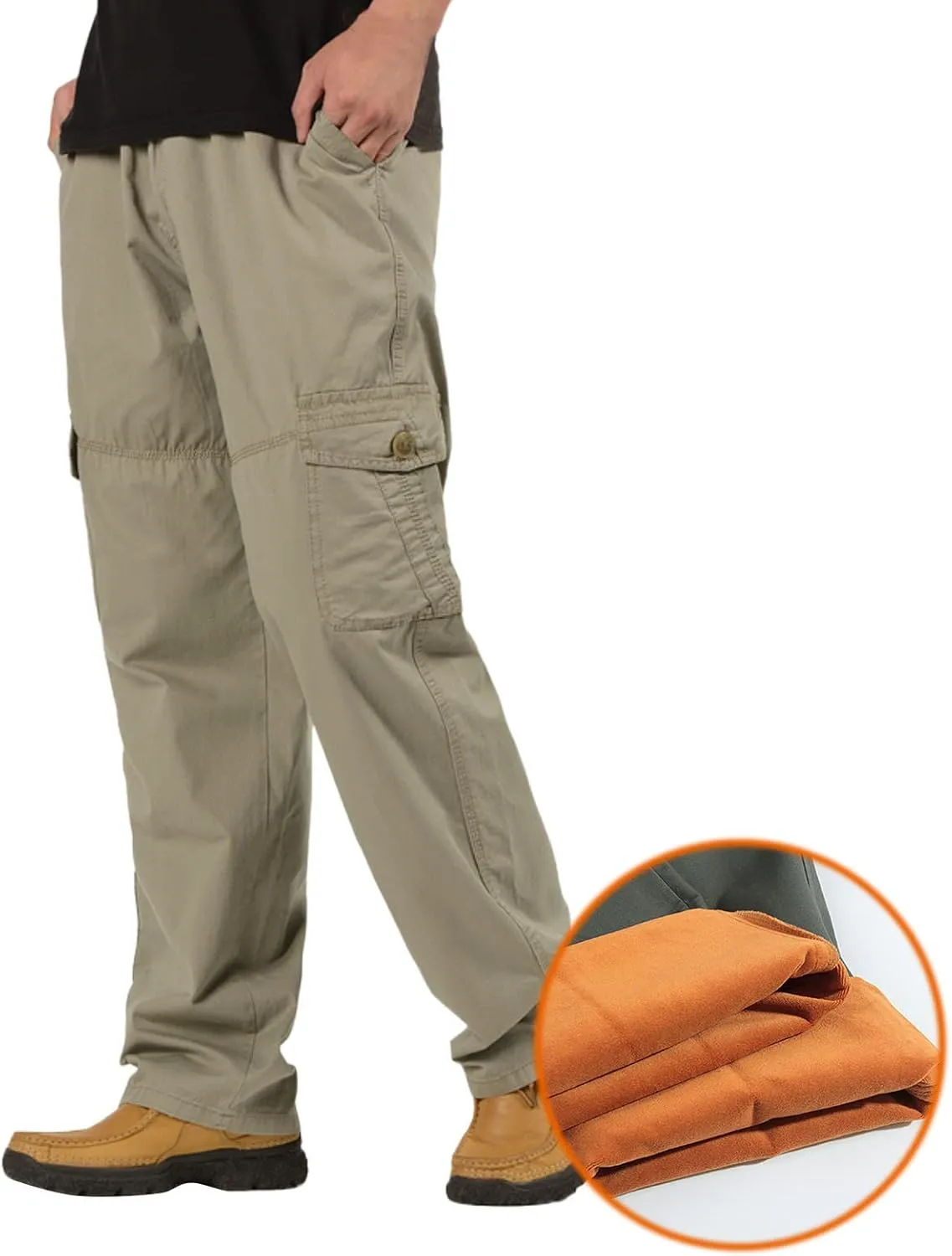 GIERIDUC Men Outdoor Cargo Pant Best Travel Pants for Long Flights Men's Mens Long Underwear Pants Mens Khaki Pants Outdoor