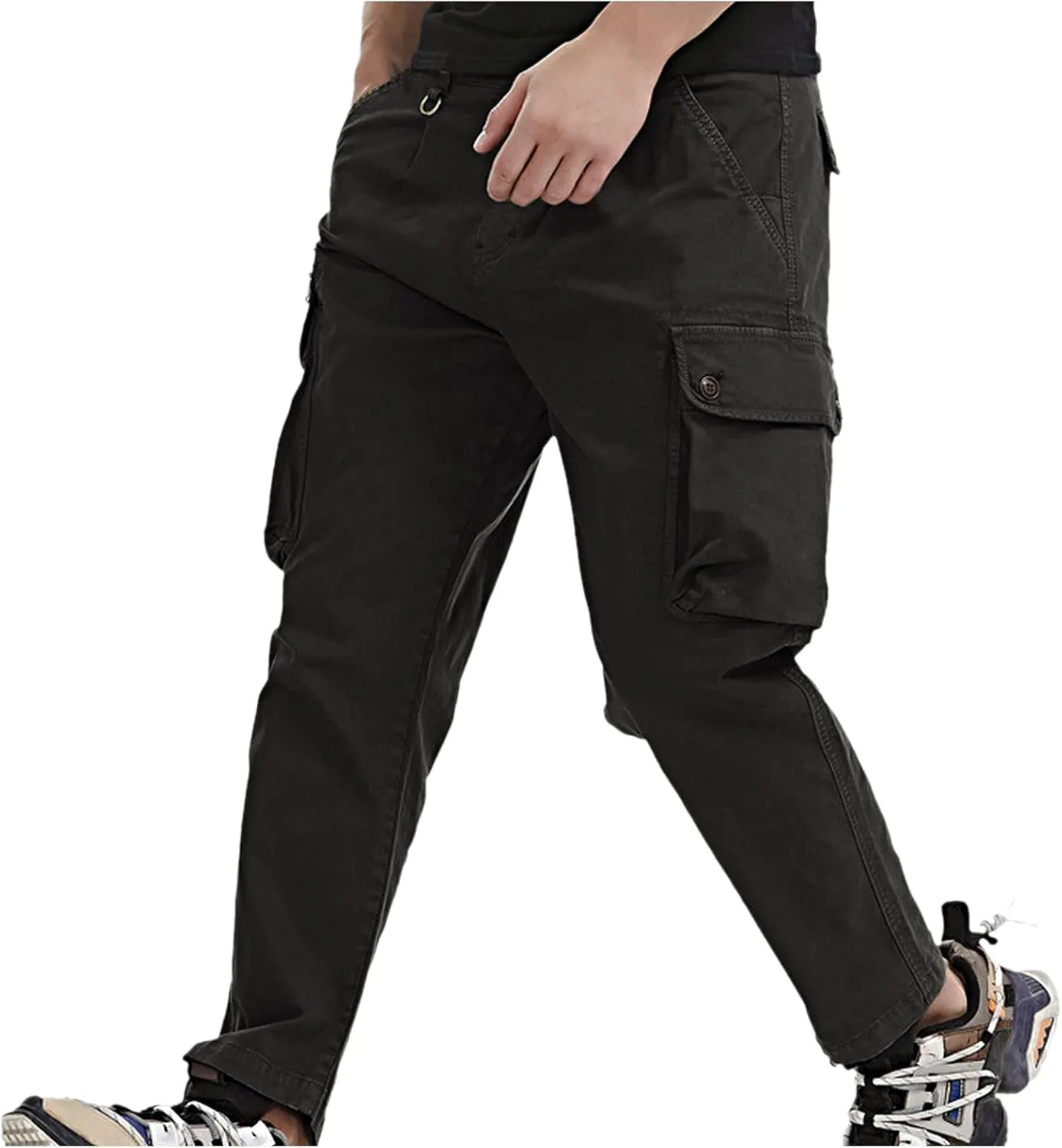 GIERIDUC Mens Casual Pants Relaxed Fit Black and White Plaid Pants Men's Mens Casual Pants Slim Fit Mens Long Jogging Pants