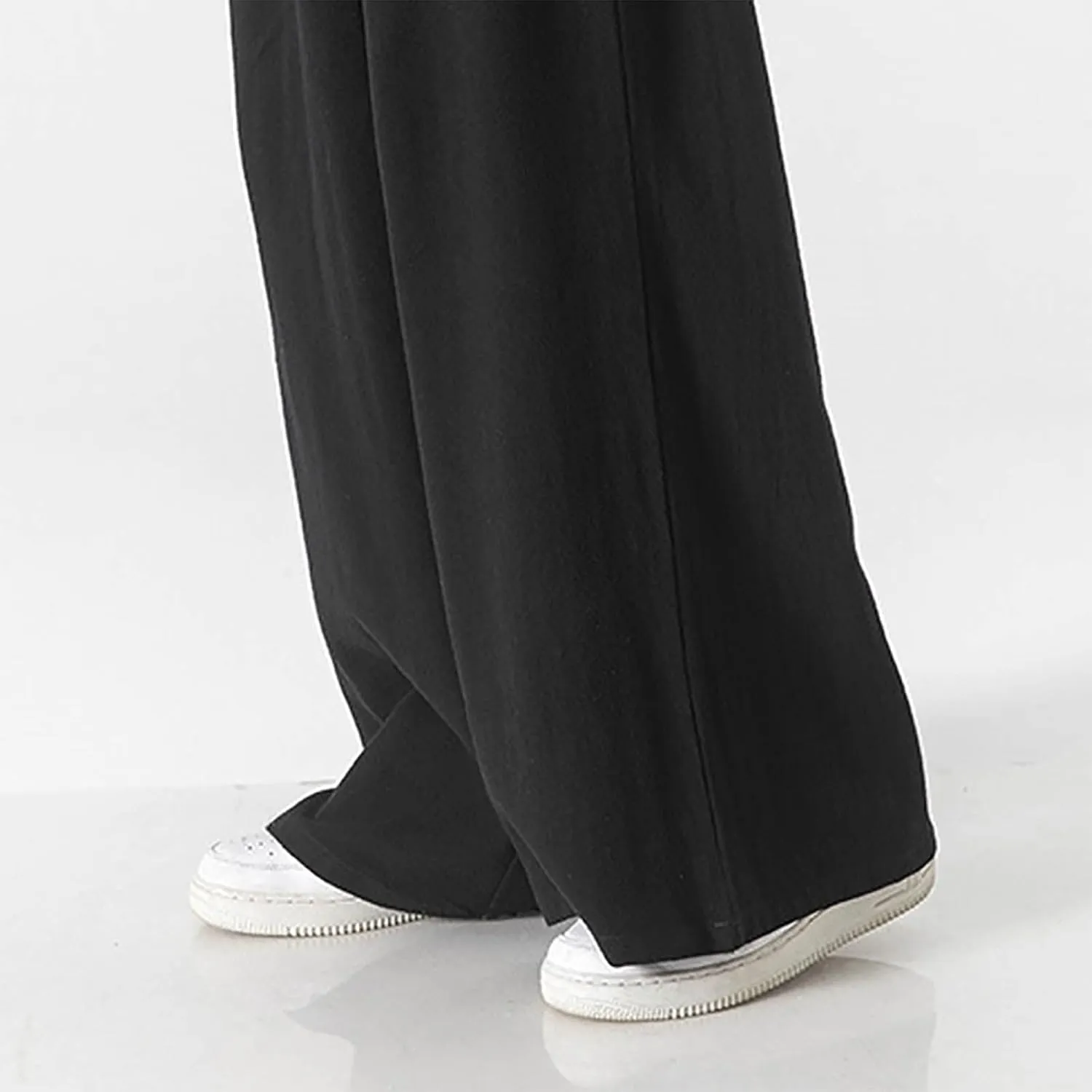 GIERIDUC Men's Pleated Front Dress Pants Mens Big and Tall Thermal Pants Mens Cotton Exercise Pants Mens Cotton Jersey Pants