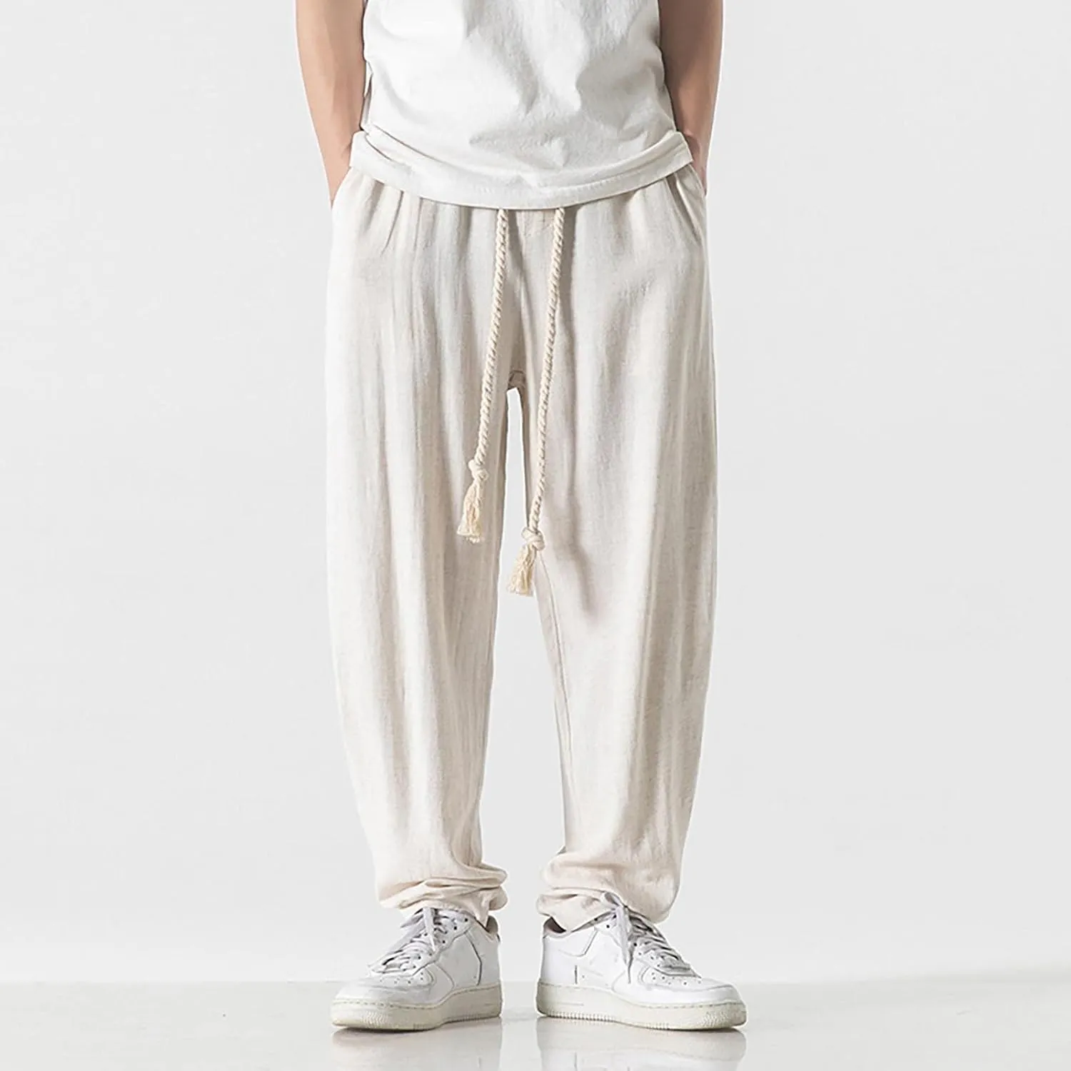 GIERIDUC Men's Pleated Front Dress Pants Mens Big and Tall Thermal Pants Mens Cotton Exercise Pants Mens Cotton Jersey Pants