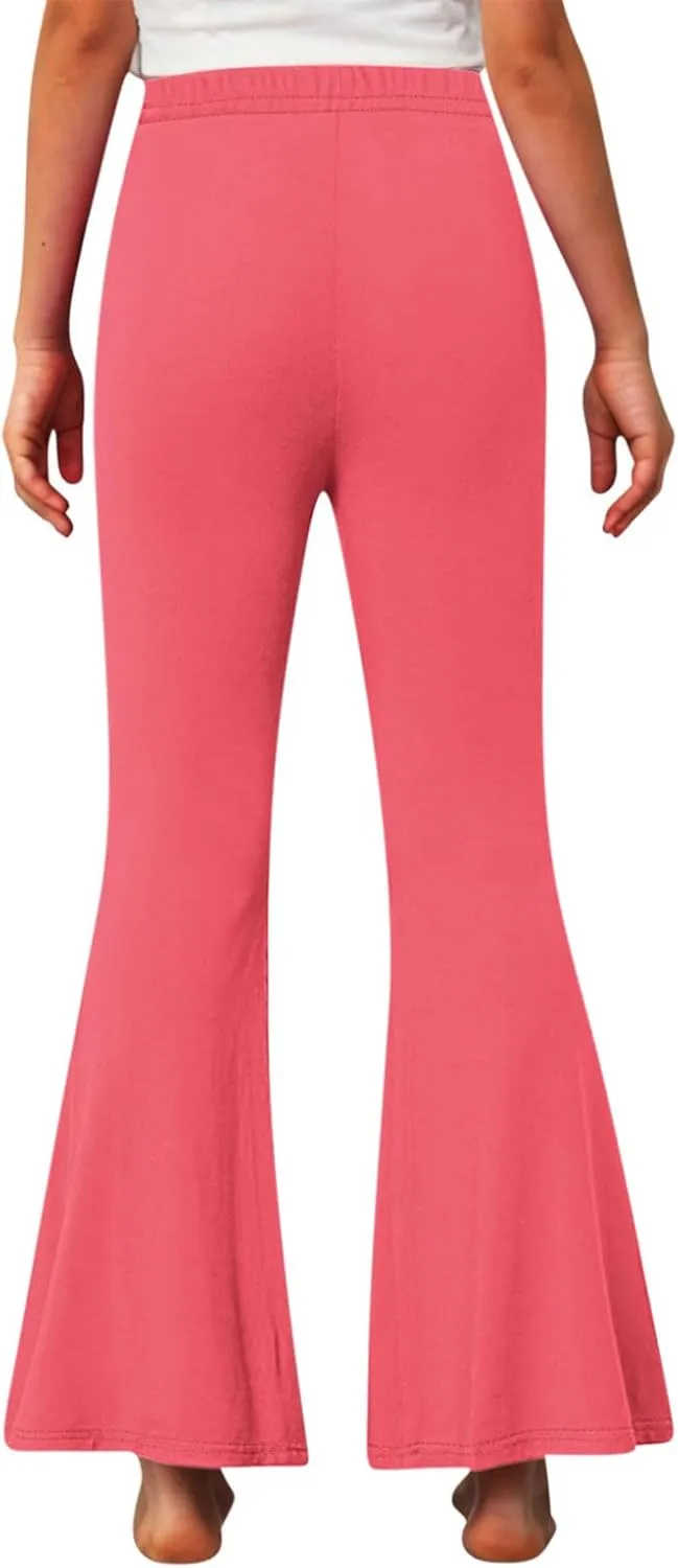 Girls Bell Bottom Stretch Yoga Pants High Waisted Flare Leggings Workout Lounge Trousers 2-13Y