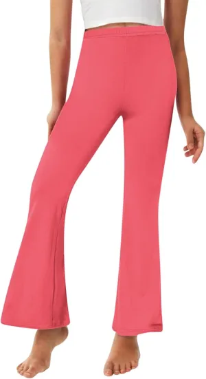 Girls Bell Bottom Stretch Yoga Pants High Waisted Flare Leggings Workout Lounge Trousers 2-13Y