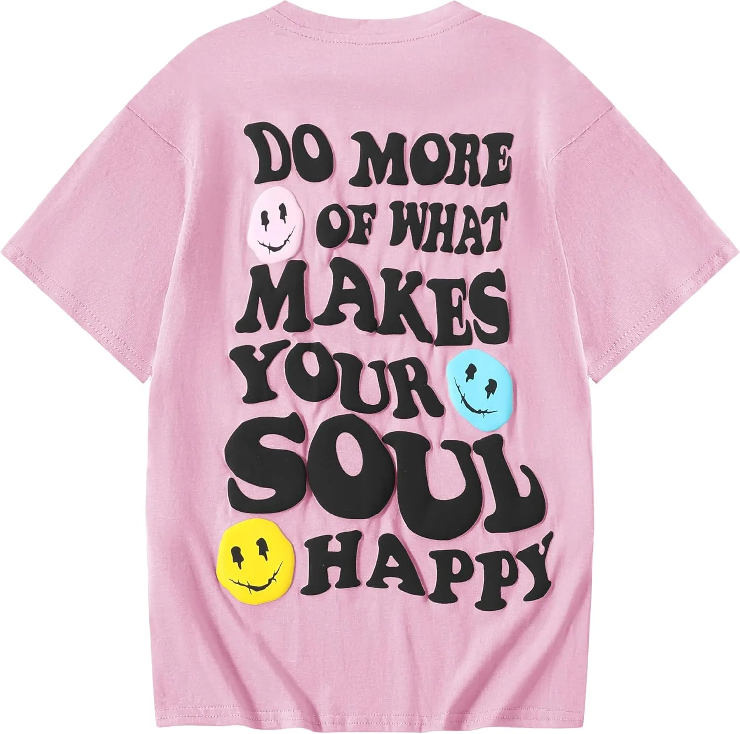 Girl's Letter Print Graphic T Shirts Short Sleeve Cute Shirts Oversized Loose Tee Summer Tops